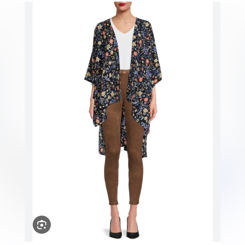 NWT! Time And Tru Women's Waterfall Floral Layering Kimono Top One Size Fits All